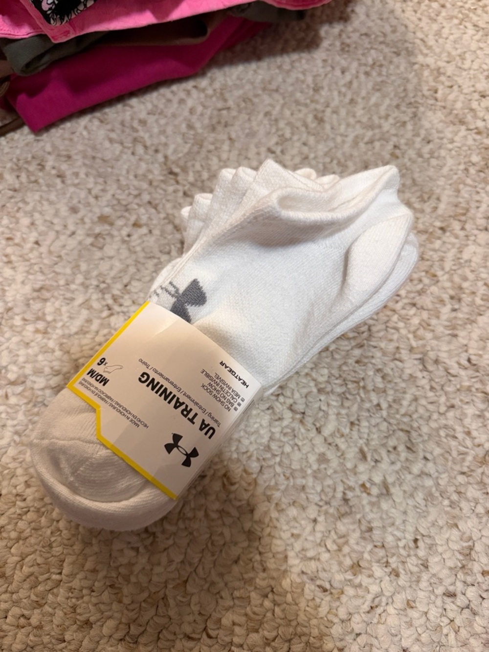 Under Armour White No-Show Training Socks (6-Pack)